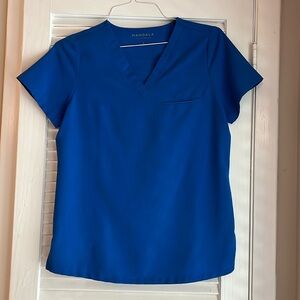 Mandala Size S Royal Blue Scrub Top